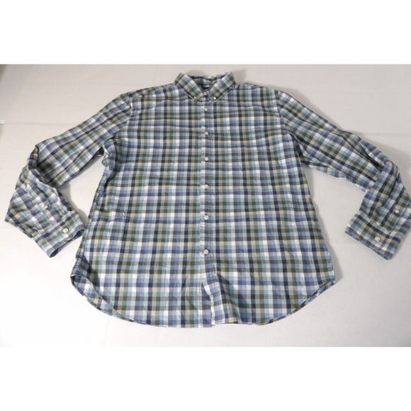 J Crew Mercantile Flex Shirt Mens XL Check Plaid Blue Long Sleeve Button Up - Picture 1 of 10
